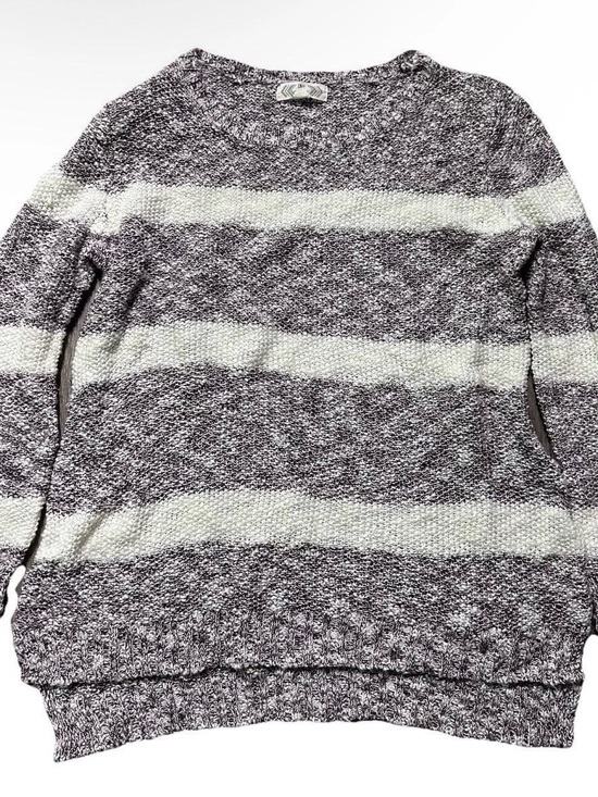 Pink Rose Sweaters - Women’s Pink Rose Striped Sweater Size Large Winter Cold Weather